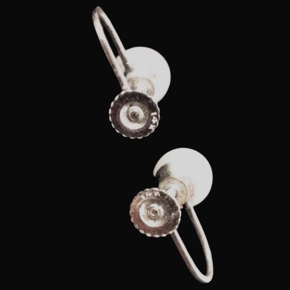 1960's Solid 14K Set Of Perls Necklace/Earrings - Picture 4 of 10